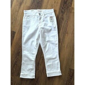 NWT Levi's Signature‎ Womens Cropped Jeans Size 28 6 White Mid-Rise Capri Cuffed